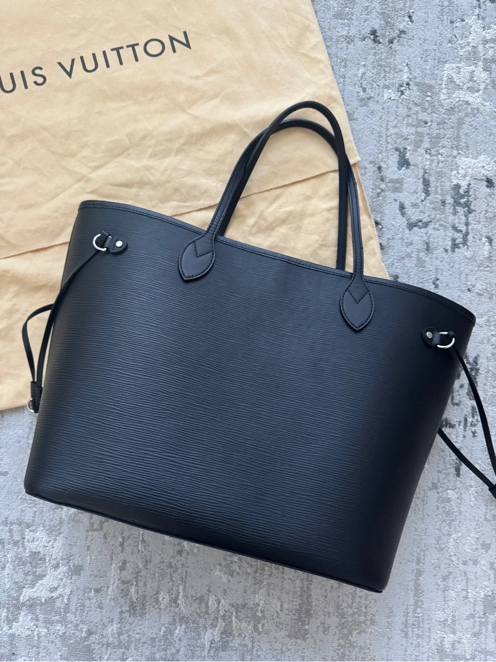 Louis Vuitton Black Epi Neverfull Tote